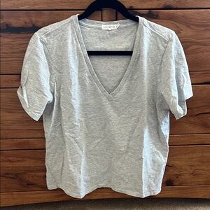 Good American Gray Crop Relaxed Short Sleeve T-Shirt